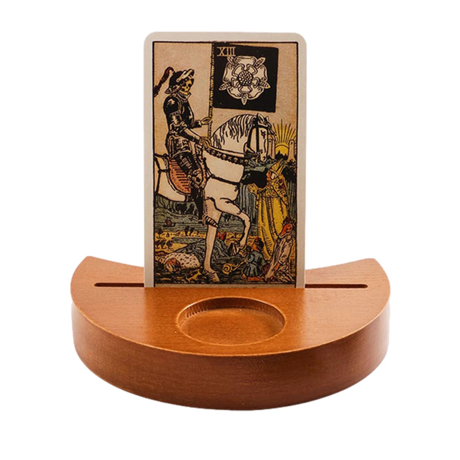 Knana Tarotkartenhalter Aus Holz Mit Mondphasen-Design – Hält 3 Karten, Stylisch Und Praktisch Für Deine Wahrsagung