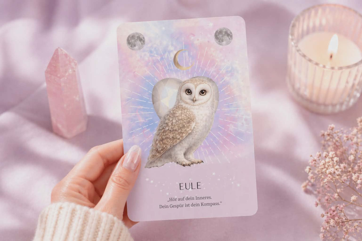 Krafttierkarten Deck „Herzensweisheiten der Krafttiere“ – 44 Karten, spirituelle Orakelkarten, Intuition stärken