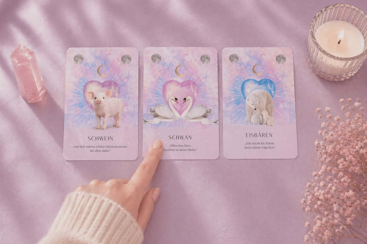 Krafttierkarten Deck „Herzensweisheiten der Krafttiere“ – 44 Karten, spirituelle Orakelkarten, Intuition stärken
