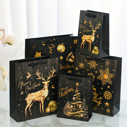 WEIHNACHTSGESCHENKTÜTEN MUSTER MIT RENTIER SCHNEEFLOCKE UND BAUMDESIGN