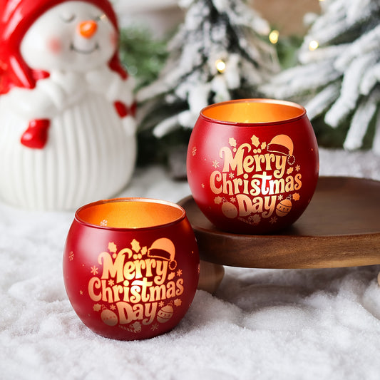 FESTLICHER „FROHE WEIHNACHTEN“-GLASHALTER ROT