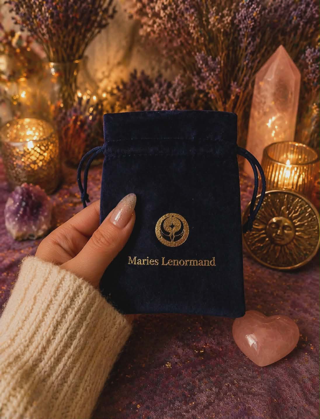 Märchenzauber Lenormand Karten – 36 Orakelkarten OHNE 20 Zusatzkarten  mit Samtbeutel (2 Größen) – Hochwertiges Kartenlegen Deck – Spirituelles Geschenk
