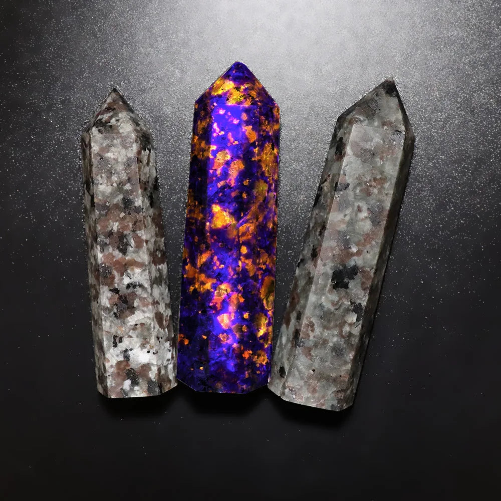 Natural Crystals Tower Firestones Phosphorescence Powerful Energy Yooperlite Crystal and Stone Wand Healing Spiritual Witchcraft