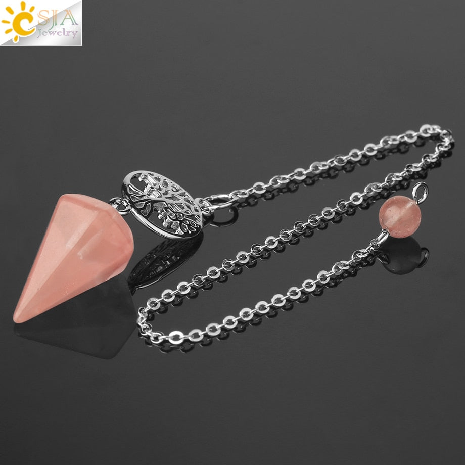 KRISTALLPENDEL JADE ROSENQUARZ AMETHYST