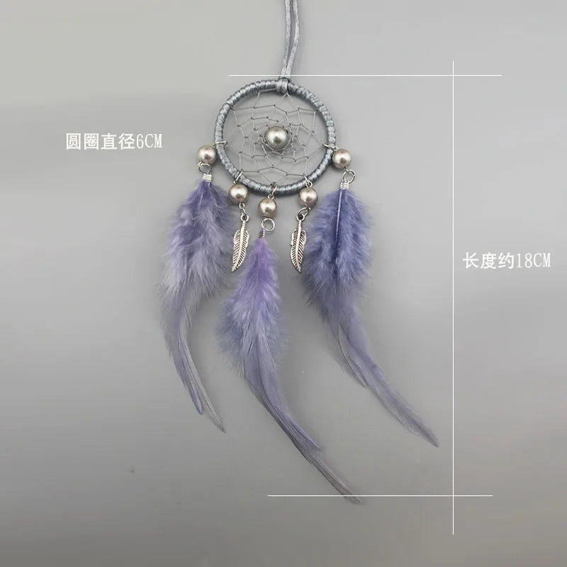 6 cm kleiner Dreamcatcher für ins Auto aufzuhängen im indischen Stil Feder nette Schlüsselkette kette kreativer Anhänger