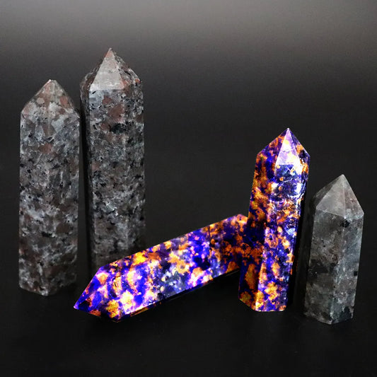 Natural Crystals Tower Firestones Phosphorescence Powerful Energy Yooperlite Crystal and Stone Wand Healing Spiritual Witchcraft