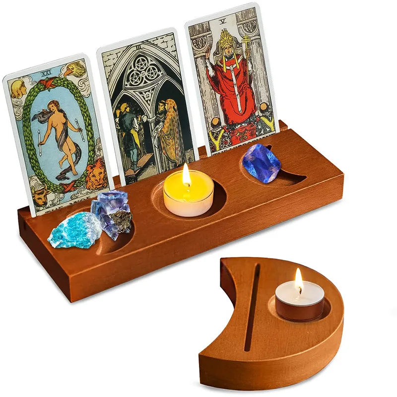 Holz, Tarot, Kartenhalter, Ständer Holz, Tarot, Kartenständer, Display, Ständer für Wahrsagerei, Werkzeuge, Altardekor, Wicca