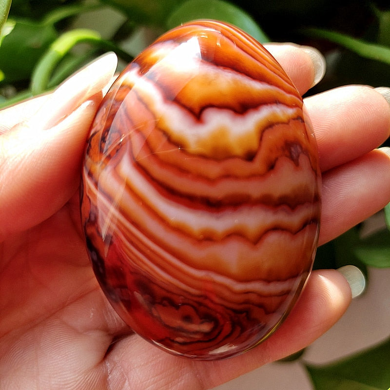 Natural Lace Stone Sardonyx Agate Palm Hand Play Witchcraft Supplies Meditation Spiritual Decor Home Decoration Healing Crystals