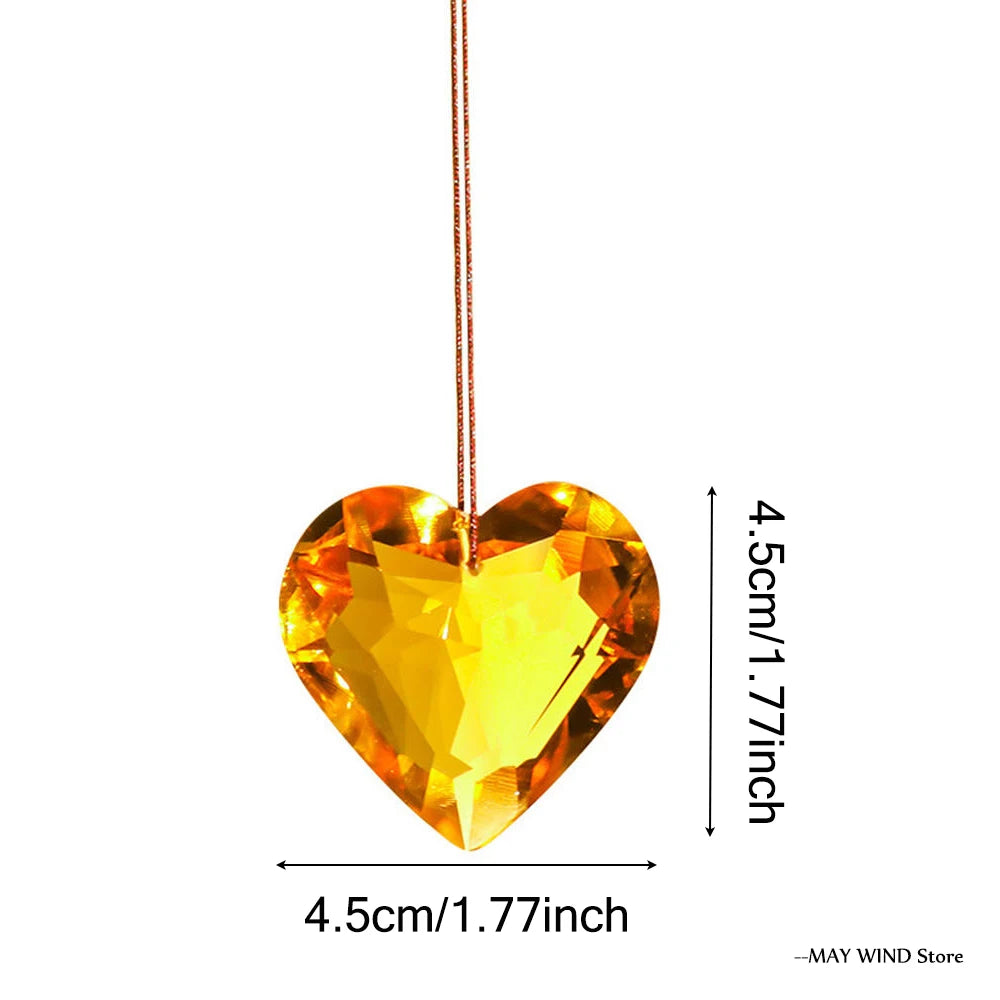 45mm hängendes Herz Sun catcher Prisma Anhänger Handwerk für Home Office Garten Dekoration Regenbogen Maker Fenster Anhänger Weihnachts geschenk