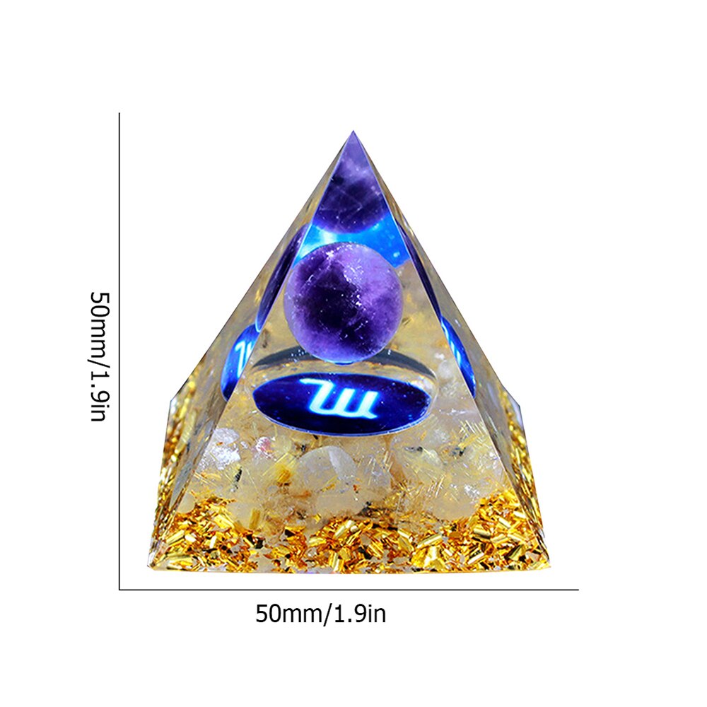 Orgonit Pyramide 12 Sternzeichen für Spirituelles Wachstum