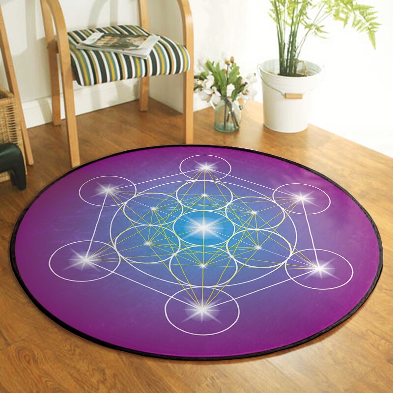 Metatrons Hexagramm, Runde Teppich, Reiki, Yoga Meditation, Boden-Matten, Magie Kreis Kristall, Healing Pendel, Bereich Teppich, Boho Wohnkultur