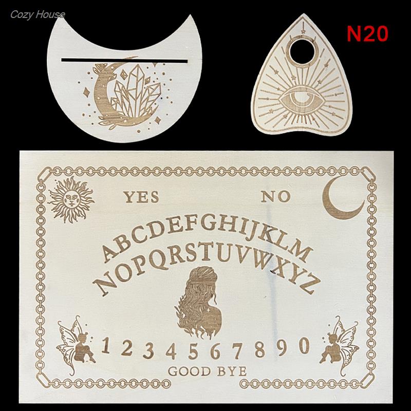 Holz Weissagung Pendel Board graviert Magic Board Ouija Board meta physische Nachricht