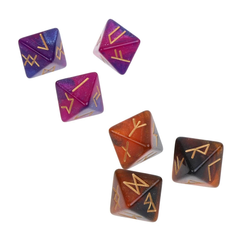 3 Pcs 8-Seitige Rune Dice Polyhedral Würfel Acryl Astrologisches Würfel Brettspiel Würfel Konstellation Divination Zubehör