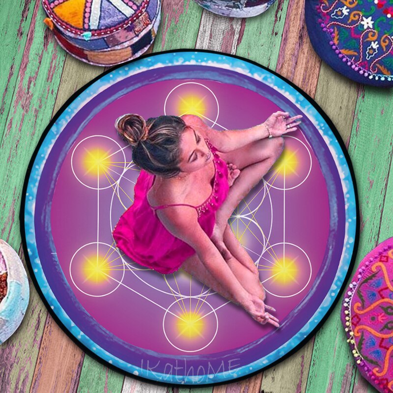 Metatrons Hexagramm, Runde Teppich, Reiki, Yoga Meditation, Boden-Matten, Magie Kreis Kristall, Healing Pendel, Bereich Teppich, Boho Wohnkultur