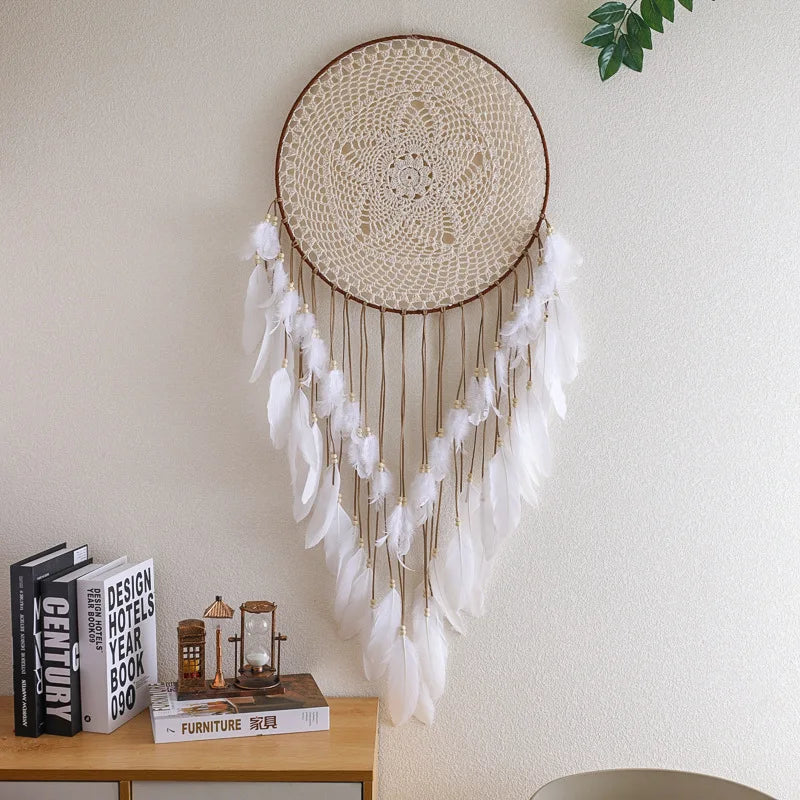 Room Wall Decoration Handmade Dreamcatcher Hanging Decor Feathers Crafts Boho Living Room Decor Wall Hanging For Girl Gifts