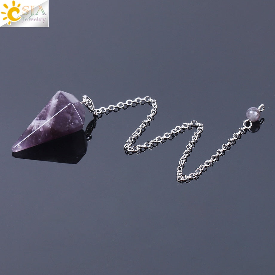 KRISTALLPENDEL ROSENQUARZ AMETHYST AVENTURIN