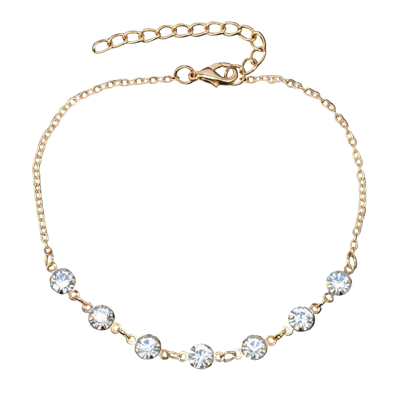 Strass Kette Frauen Fußkettchen Silber Farbe/Gold Farbe Luxus Armband auf Bein Zubehör Hochzeit Partei Mode Schmuck