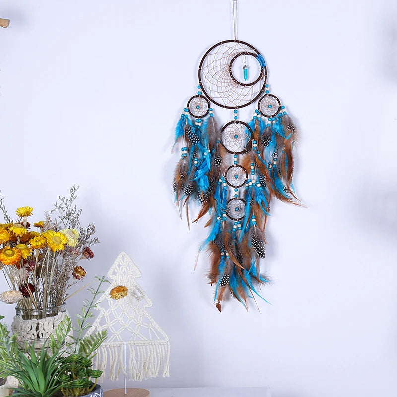 Handarbeit Indian Dream Catcher Rattan Perle Federn Traum Fänger Wand Hängen Hause Dekoration Hängen Ornament Dreamcatchers