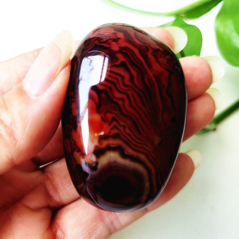 Natural Lace Stone Sardonyx Agate Palm Hand Play Witchcraft Supplies Meditation Spiritual Decor Home Decoration Healing Crystals