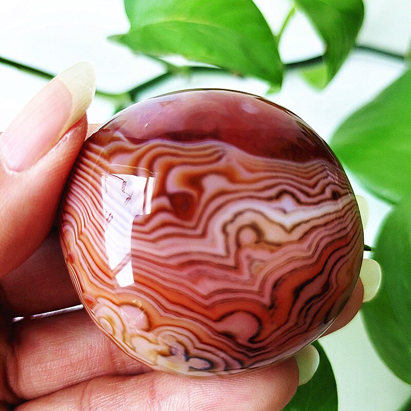 Natural Lace Stone Sardonyx Agate Palm Hand Play Witchcraft Supplies Meditation Spiritual Decor Home Decoration Healing Crystals