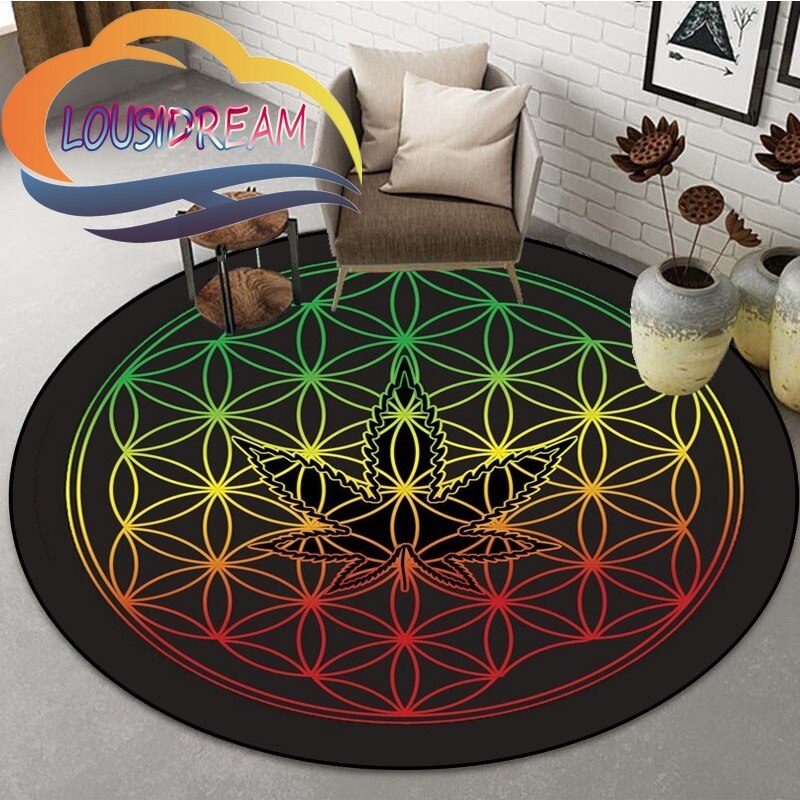 Sacred Planet Geometry Flower of Life Round Child Cushion Bedroom Floor Mat Computer Chair Area Decoration carpets bed room