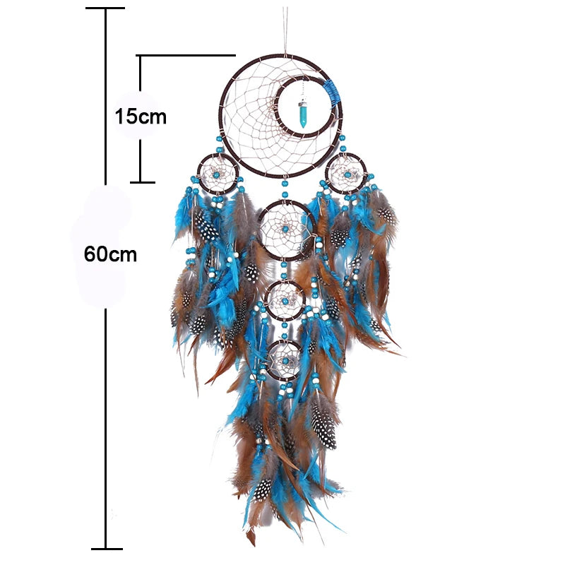 Handarbeit Indian Dream Catcher Rattan Perle Federn Traum Fänger Wand Hängen Hause Dekoration Hängen Ornament Dreamcatchers