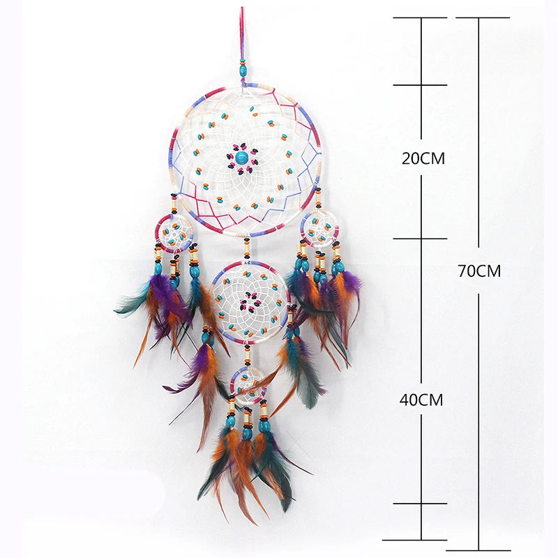 Indische Natürliche Feder Traumfänger  Kunst Room Home Dekoration Reine Handarbeit Dreamcatcher Ornament, Geschenkidee