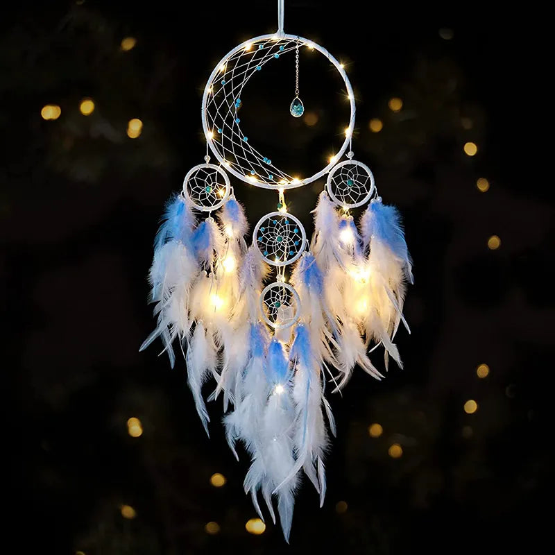 Handmade Dream Catcher Chimes Home Hängen Handwerk LED Geschenk Dreamcatcher Ornament Auto Hängen Schlafzimmer Wind Dekoration