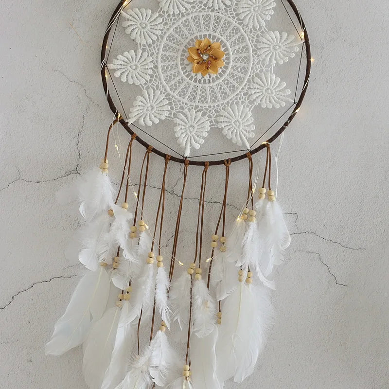 Room Wall Decoration Handmade Dreamcatcher Hanging Decor Feathers Crafts Boho Living Room Decor Wall Hanging For Girl Gifts