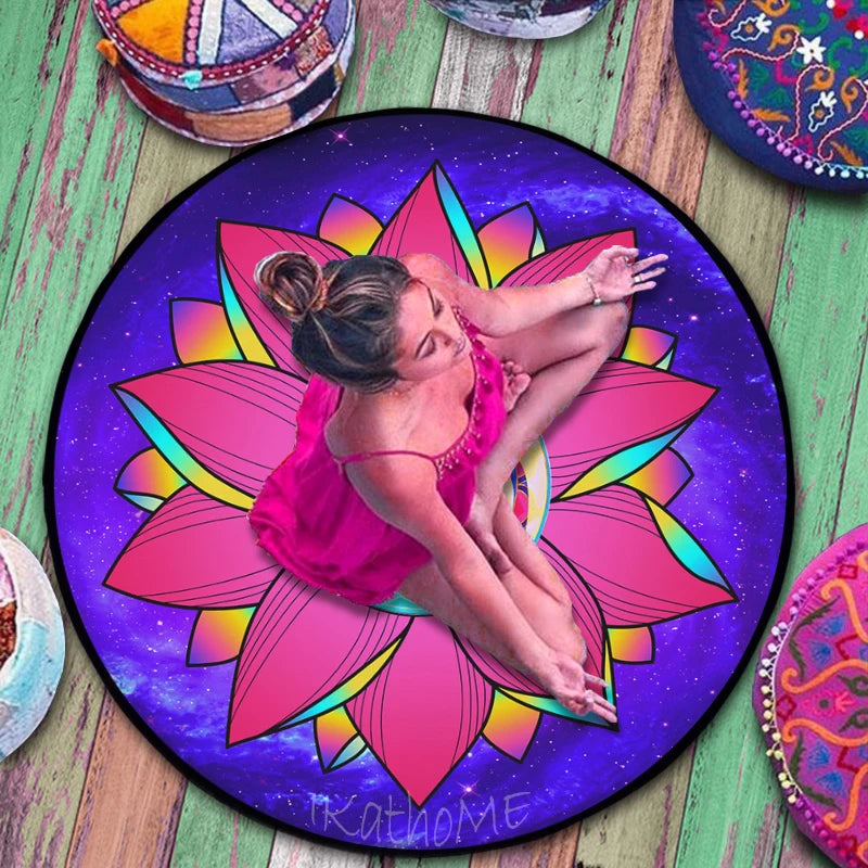 Flower Of Life Yoga Meditation Mat Lotus Mandala