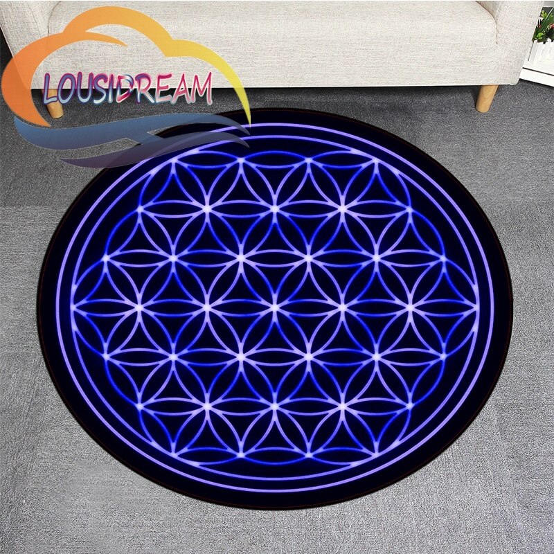 Sacred Planet Geometry Flower of Life Round Child Cushion Bedroom Floor Mat Computer Chair Area Decoration carpets bed room