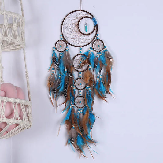 Handarbeit Indian Dream Catcher Rattan Perle Federn Traum Fänger Wand Hängen Hause Dekoration Hängen Ornament Dreamcatchers