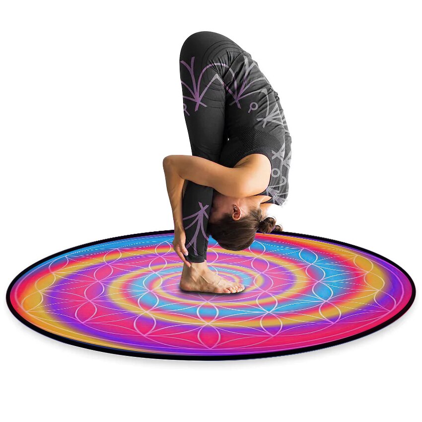 Rainbow Mandala Flower Teppich Yoga Meditation