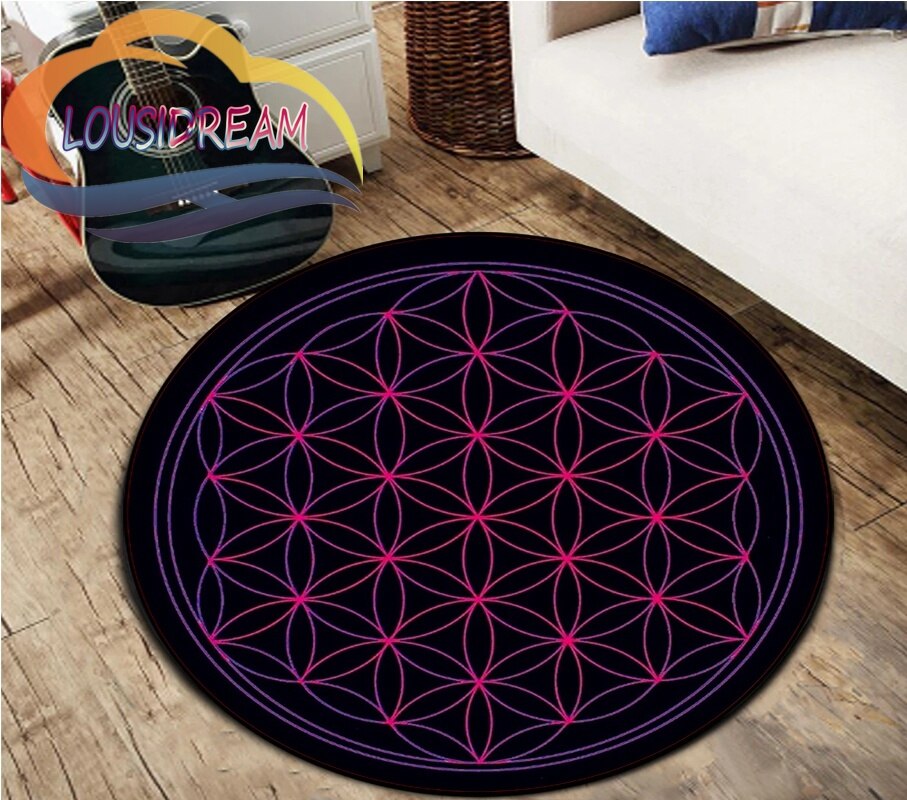 Sacred Planet Geometry Flower of Life Round Child Cushion Bedroom Floor Mat Computer Chair Area Decoration carpets bed room