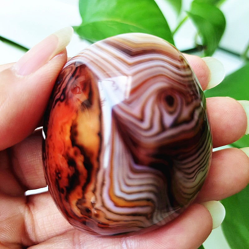 Natural Lace Stone Sardonyx Agate Palm Hand Play Witchcraft Supplies Meditation Spiritual Decor Home Decoration Healing Crystals