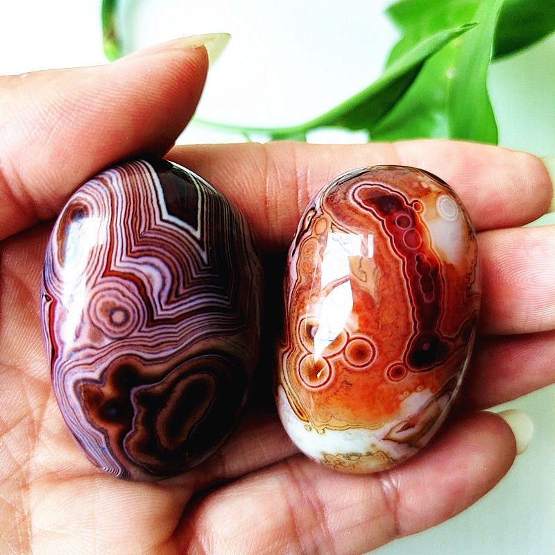 Natural Lace Stone Sardonyx Agate Palm Hand Play Witchcraft Supplies Meditation Spiritual Decor Home Decoration Healing Crystals