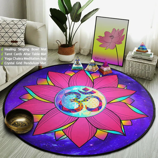 Flower Of Life Yoga Meditation Mat Lotus Mandala