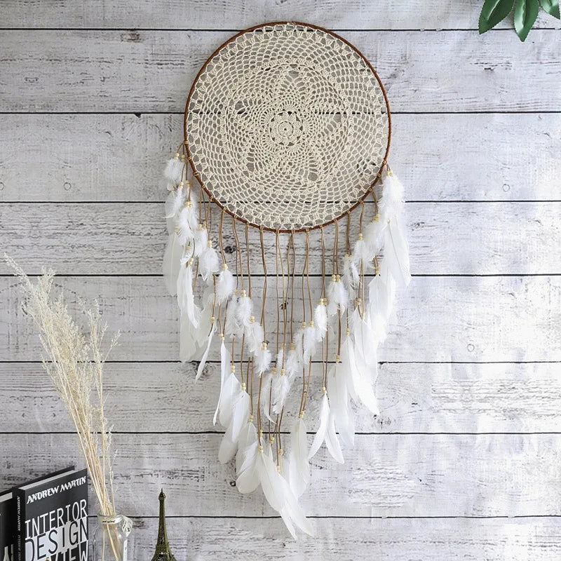 Room Wall Decoration Handmade Dreamcatcher Hanging Decor Feathers Crafts Boho Living Room Decor Wall Hanging For Girl Gifts