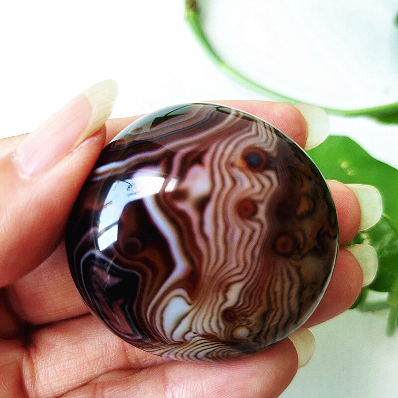 Natural Lace Stone Sardonyx Agate Palm Hand Play Witchcraft Supplies Meditation Spiritual Decor Home Decoration Healing Crystals