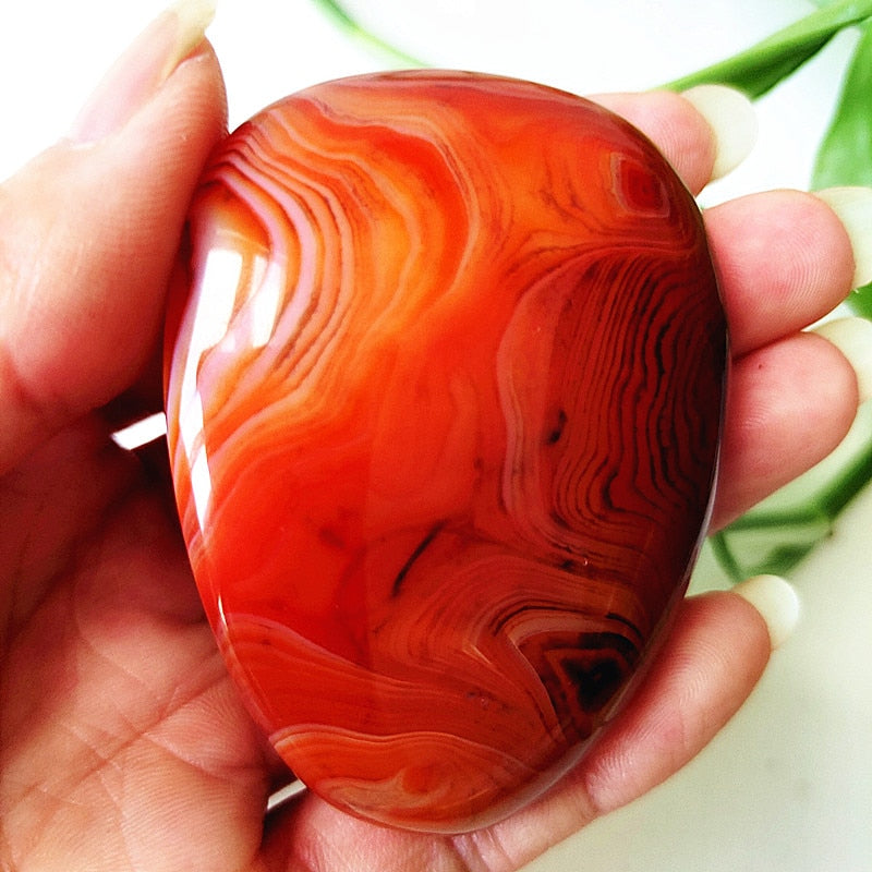 Natural Lace Stone Sardonyx Agate Palm Hand Play Witchcraft Supplies Meditation Spiritual Decor Home Decoration Healing Crystals