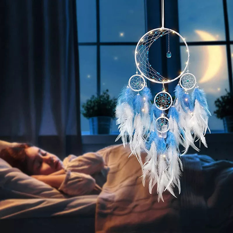 Handmade Dream Catcher Chimes Home Hängen Handwerk LED Geschenk Dreamcatcher Ornament Auto Hängen Schlafzimmer Wind Dekoration