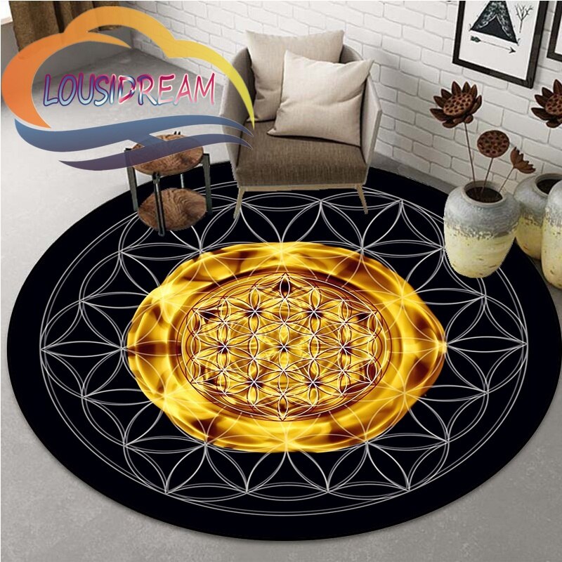 Sacred Planet Geometry Flower of Life Round Child Cushion Bedroom Floor Mat Computer Chair Area Decoration carpets bed room