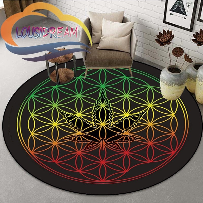 Sacred Planet Geometry Flower of Life Round Child Cushion Bedroom Floor Mat Computer Chair Area Decoration carpets bed room