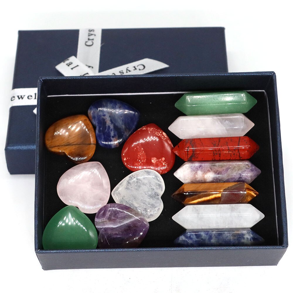 Natursteine 7 Chakra Punkt Reiki Heilung Kristall, Quarz Mineral Ornament Sammlung Home Edelstein Dekoration, Handwerk Dekor Geschenk