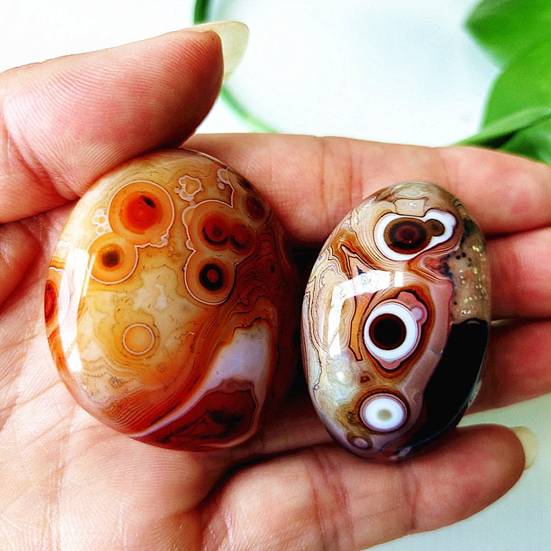 Natural Lace Stone Sardonyx Agate Palm Hand Play Witchcraft Supplies Meditation Spiritual Decor Home Decoration Healing Crystals