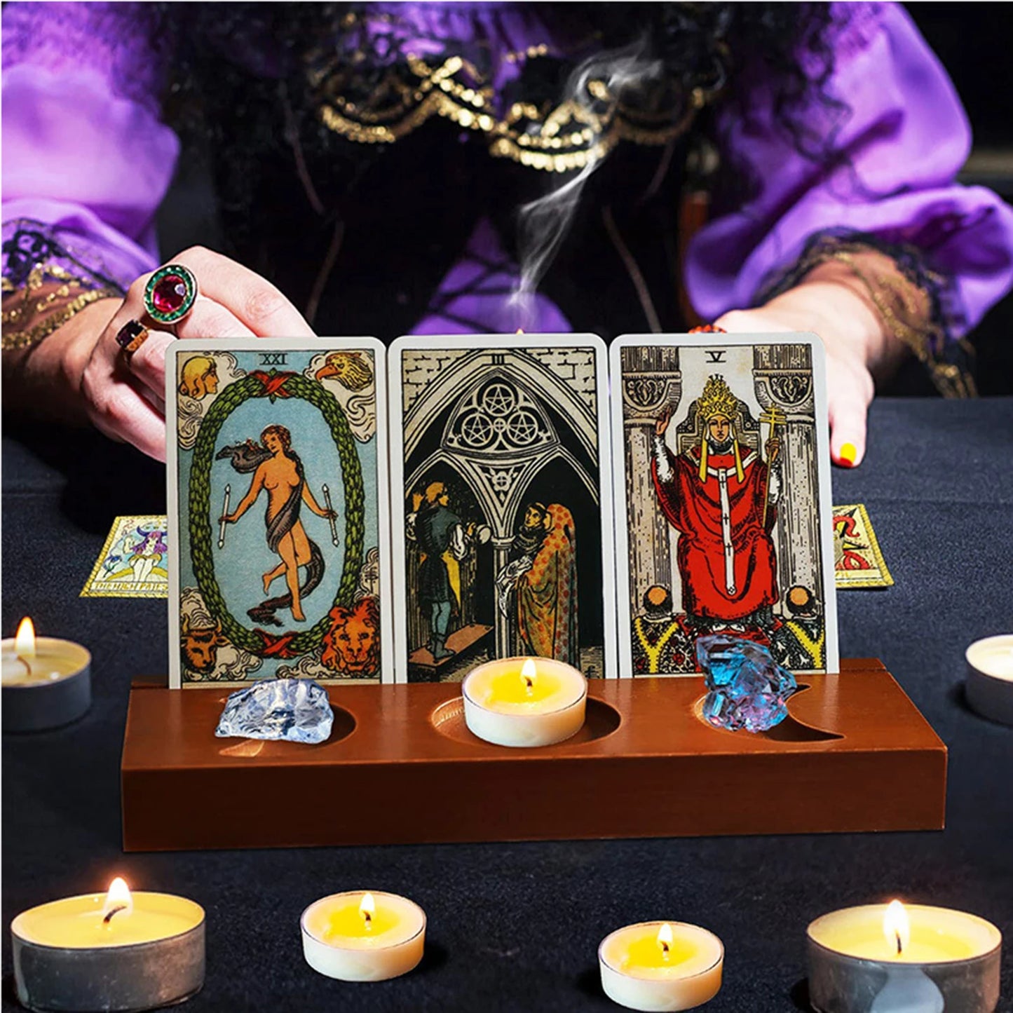 Holz, Tarot, Kartenhalter, Ständer Holz, Tarot, Kartenständer, Display, Ständer für Wahrsagerei, Werkzeuge, Altardekor, Wicca