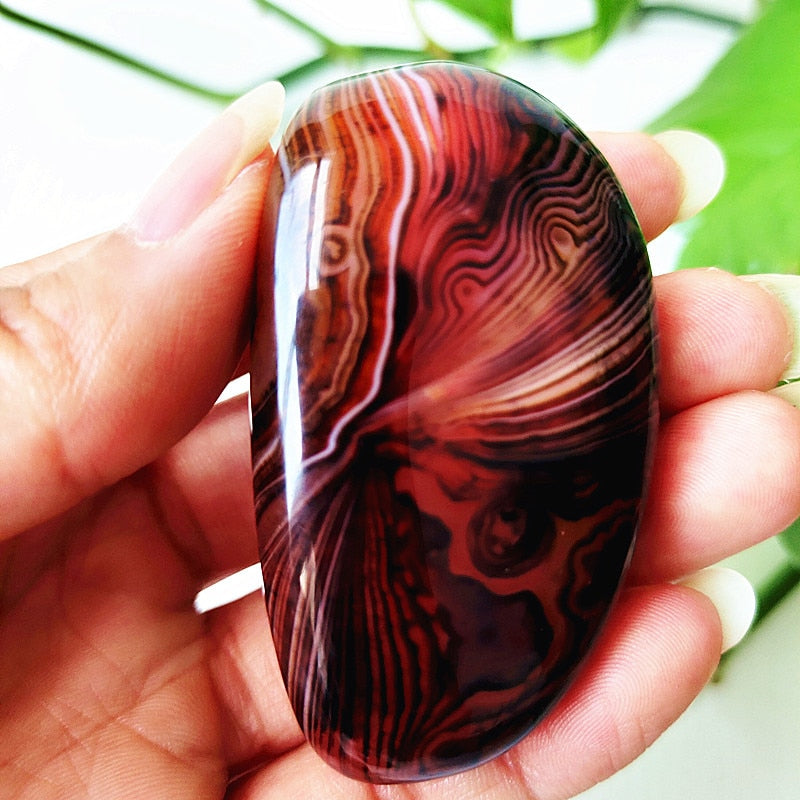 Natural Lace Stone Sardonyx Agate Palm Hand Play Witchcraft Supplies Meditation Spiritual Decor Home Decoration Healing Crystals