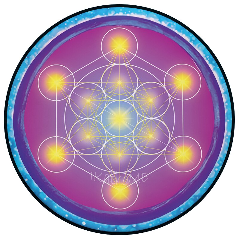 Metatrons Hexagramm, Runde Teppich, Reiki, Yoga Meditation, Boden-Matten, Magie Kreis Kristall, Healing Pendel, Bereich Teppich, Boho Wohnkultur