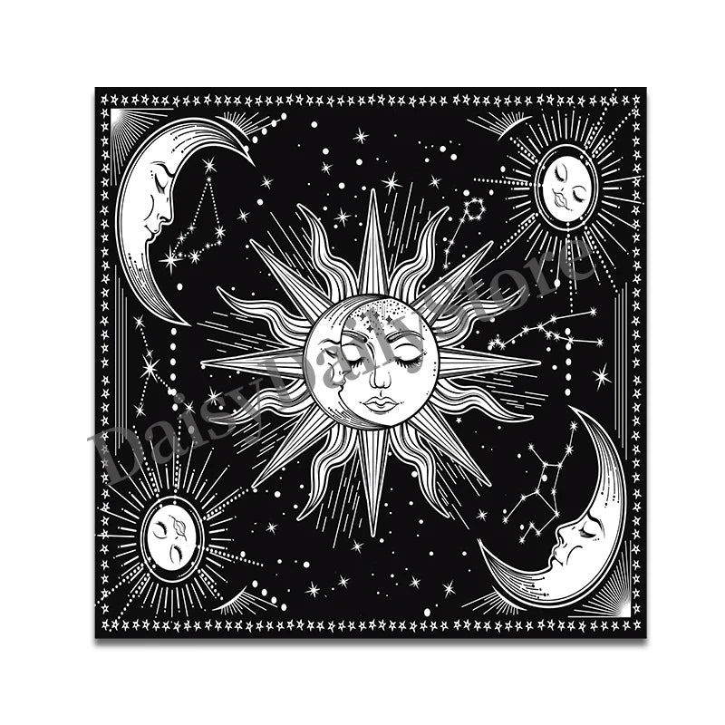 Sonne Mond Tarot Tisch Altar Tuch Metaphysische Bord Spiel Matte Pendel Wahrsagerei Altar Tischdecke Bord Spiel Karte Pad Geschenk