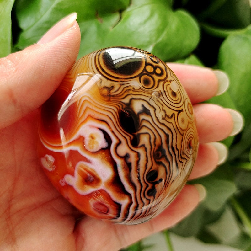 Natural Lace Stone Sardonyx Agate Palm Hand Play Witchcraft Supplies Meditation Spiritual Decor Home Decoration Healing Crystals